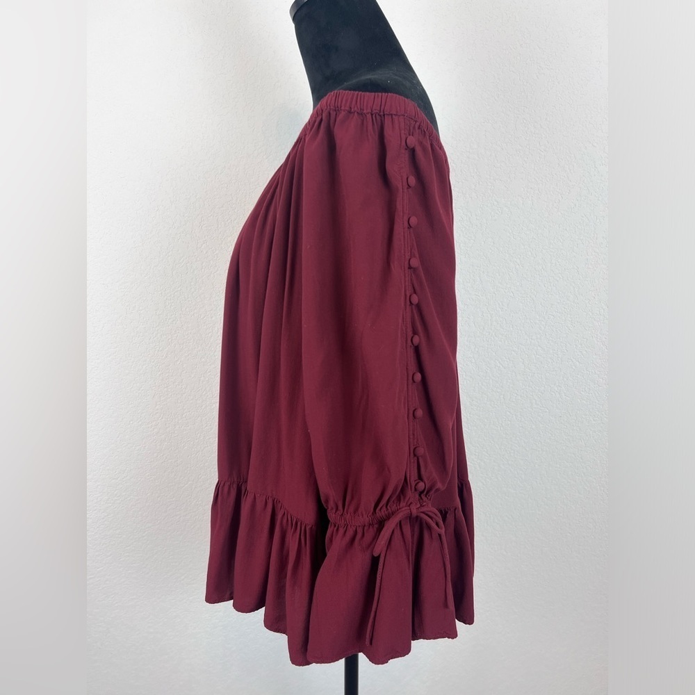 Loft Off Shoulder Ruffle Blouse Size large - Picture 2 of 10